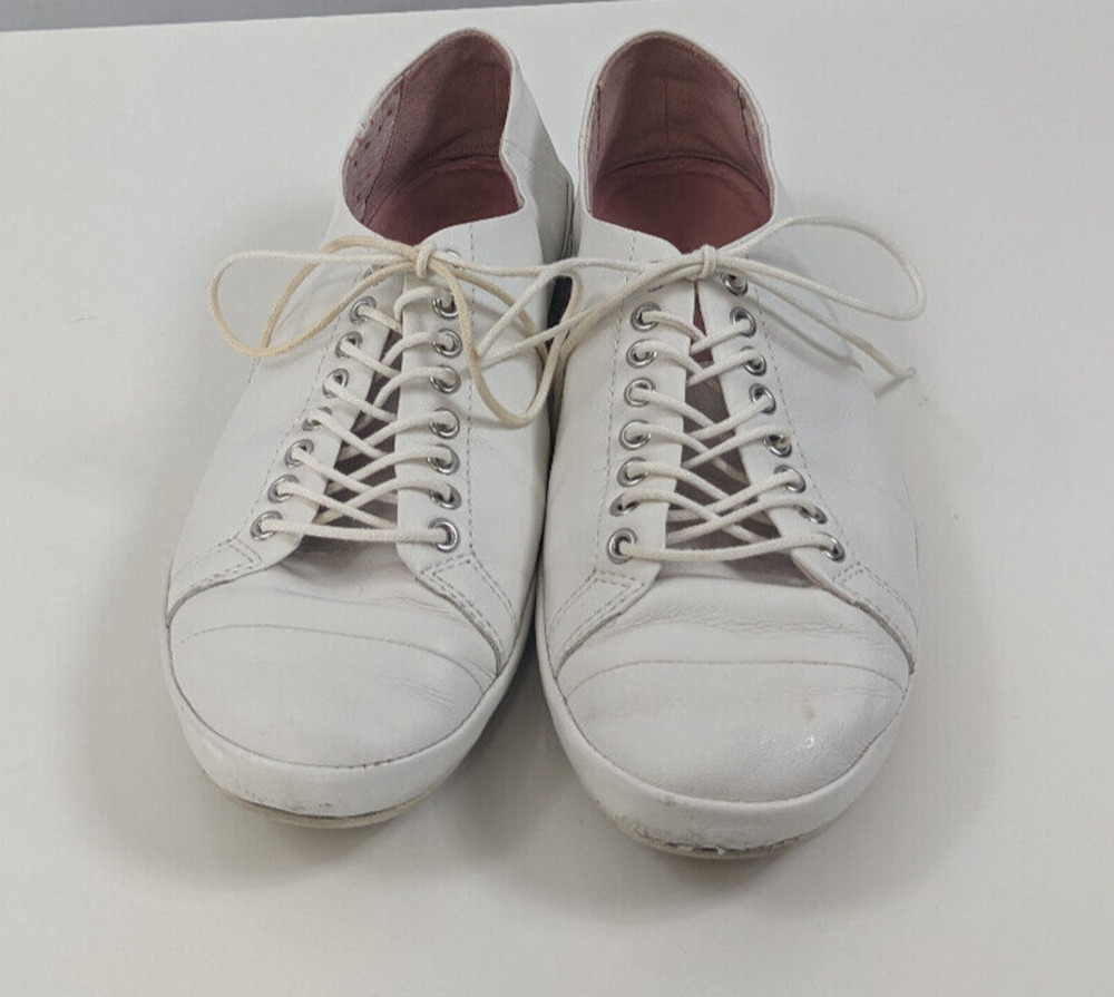 Vagabond Lace Up Sneakers White Leather 39 Low Profile Retro Lightweight